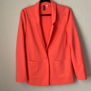 Divided by H&M Women's Coral Lightweight Blazer Button Pockets Size 12